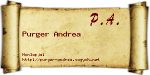 Purger Andrea névjegykártya