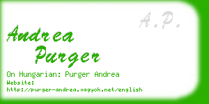 andrea purger business card